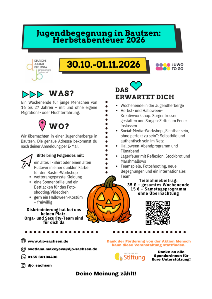 Poster zur Jugendbegegnung Herbstabenteuer 2026 in Bautzen